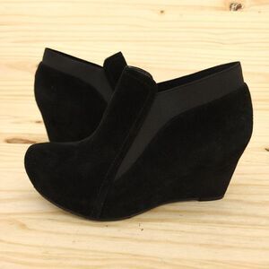 Sacha London Womens Virginia Wedge Booties Sz 6 Black Suede Chic Elegant Boot